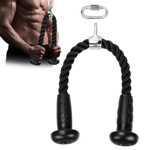 BOOSTEADY Nylon Cuerda Ergonómica para Tríceps con Agarres Poleas Gym para más Fibras Musculares Accesorios Gimnasio para Gimnasios Públicos y Domésticos