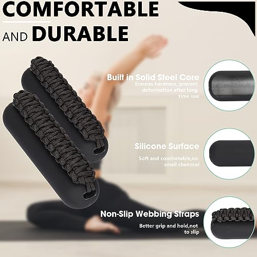 BOOSTEADY Set de Pesas de Mano,Mancuernas Suaves con Correa de Mano para Mujeres Hombres, Mancuernas Softgrip para Aerobic,Negro