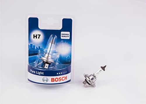 Bosch Incandescente H7 Pure Light Lámpara para faros, 12 V 55 W PX26d, Lámpara x1, Blanco