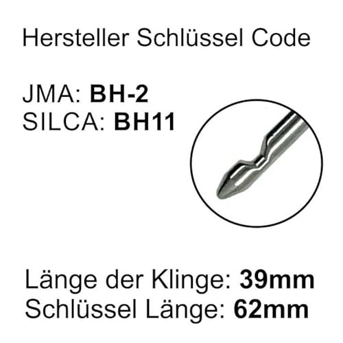 Bosch Silca BH11 - Llave de encendido universal para coche y tractor para excavadoras, vehículos industriales y maquinaria agrícola, apto para Fiat Iveco, Magirus Deutz, Scania y otras marcas