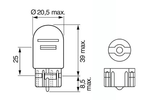 Bosch W21/5W Pure Light Lámparas para vehículos, 12 V 21/5 W W3x16q, Lámparas x2, Blanco