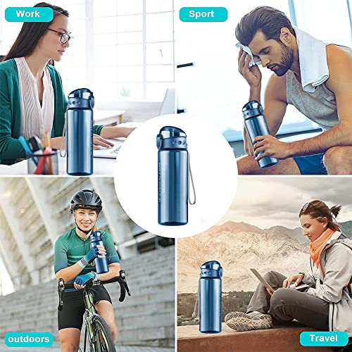 Botella de Agua, 780ml Botella Agua Deporte, Botella de agua Sin BPA a prueba de fugas, Una pulsación para Abrir, Deporte, Gimnasio, Running, Bicicleta, el camping(Azul)