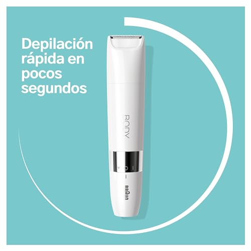 Braun Body Afeitadora Corporal Unix, Depiladora Mini para Mujer y Hombre con Peine de Recorte, Depilación de Precisión para Ingles, Axilas, Pecho, Uso en Seco y en Mojado, BS1000, Blanco