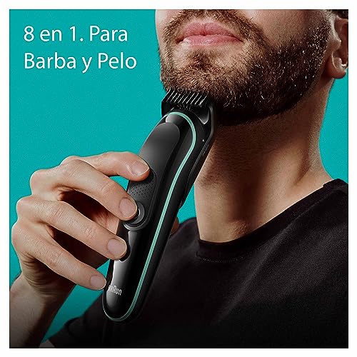 Braun Recortadora de Barba Series 3, Máquina Cortar Pelo, Cortapelos Hombre Kit 8 En 1 Para Barba, Pelo y Mucho Más, MGK3441