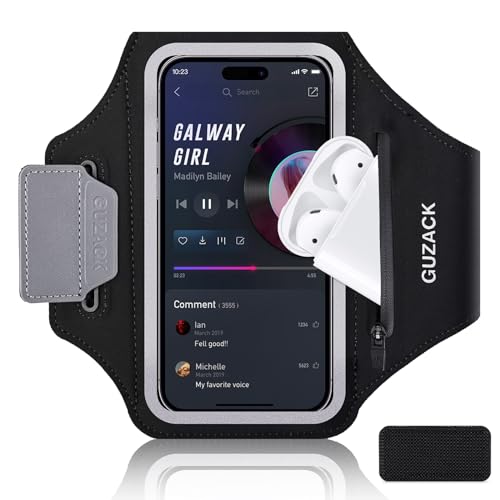 Brazalete Deportivo para Corre con Bolsillo con Cremallera,Brazalete Móvil Running,Brazalete para Smartphone de Carrera Ajustable para teléfono de hasta 6,9" para Correr, Gimnasio,Ciclismo,Senderismo