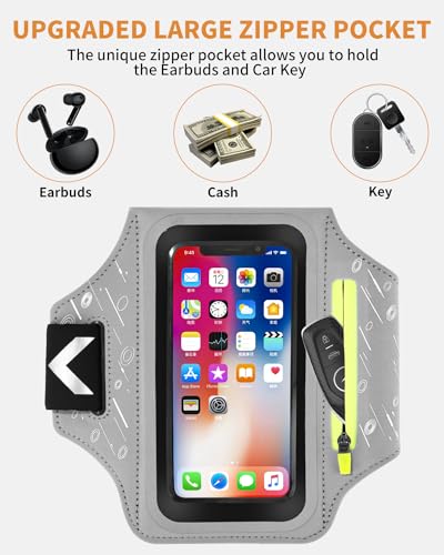 Brazalete Deportivo para Correr con Bolsa de Auriculares, Brazalete Móvil Deportivo Universal para iPhone 15 Pro 14 Pro Max/14 Pro/13 Pro/12/11 Pro/XS/XR/X Galaxy S22/S21/S20 Huawei Xiaomi