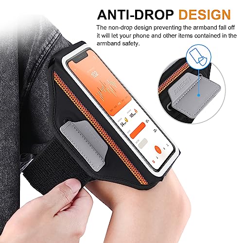 Brazalete Deportivo para Correr con Bolsa de Auriculares, Brazalete Móvil Running Ajustable Porta Movil Running para iPhone 14 Pro MAX 13 Pro 12 11 Pro, Galaxy S23 Ultra S22 S21 S20, hasta 6,9"