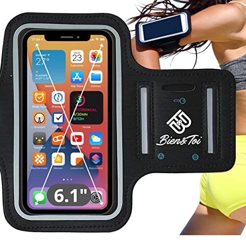 Brazalete para Smartphone tamaño L/iPhone 13 Mini/ 12mini /11 pro/SE/X/XS/6/6S/7/8 Samsung S9/S10/A40/A5/A3 Funda Deportiva para móviles de hasta 6,1"