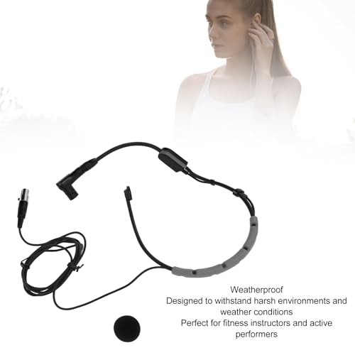 BROLEO Micrófono de Cabeza, Micrófono para Auriculares de Fitness, Estructura Hidrofóbica, Resistente Al Sudor con Parabrisas para SM31 (Grey)