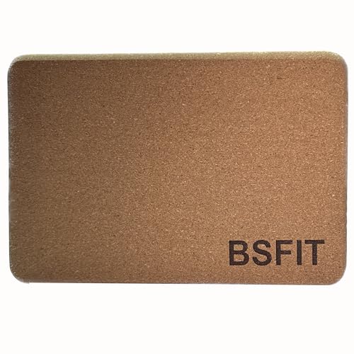 BSFIT® 1 Bloque de Yoga de Corcho fabricación ecológica 15x22,5x10 cms- bloque de yoga de corcho natural - bloque de corcho para yoga y pilates - bloque de yoga para principiantes y avanzados.