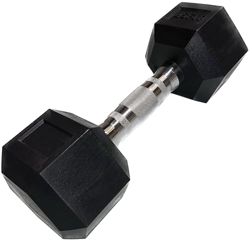 BSFIT® 1 Mancuerns Pesa, Dumbells hexagonales ergonómicas con empuñadura de Cromo y Revestimiento de Caucho de 12,5 kg X Unidad.…