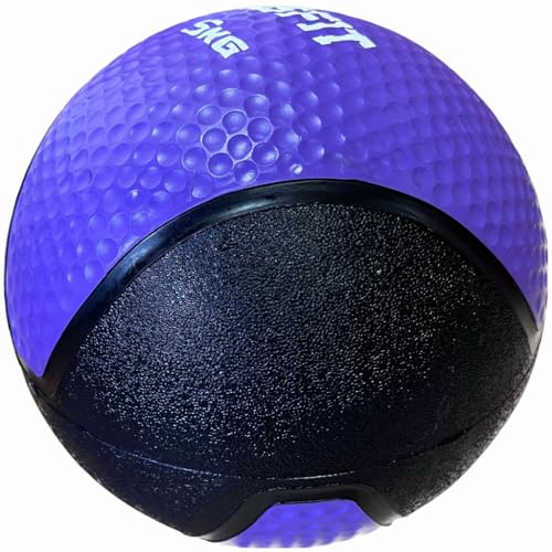 BSFIT® Balón Medicinal de Goma Pro –5 kg Potencia Tus Rutinas con Esta Pelota con Rebote Medicinal - Balón Antideslizante para Levantamiento