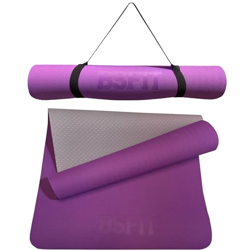 BSFIT Esterilla Deporte, Yoga, Pilates, colchonetas Ejercicios. Es ideal para realizar deporte en casa, yoga mat, esterilla yoga antideslizante, TPE ecologico (4 mm)