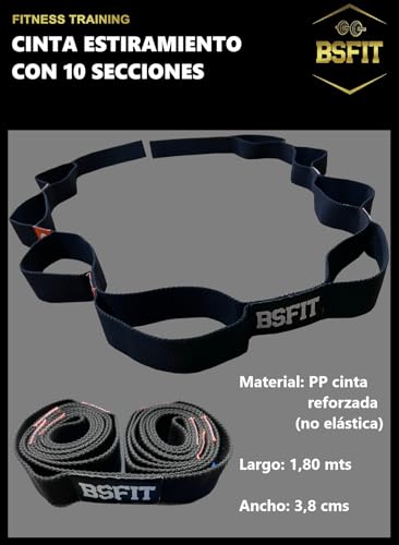 BSFIT® Kit Premium Yoga Pilates Incluye 1 Esterilla TPE de 4mm + 1 Cinta Estiramiento + 2 Bloques Bricks Ladrillos