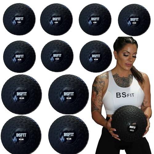 BSFIT - Slam Ball Balon Medicinal, Goma de Ejercicio. Descubre la Versatilidad de los Balones Medicinales, Medicine Ball en Tu Rutina de Ejercicios (10 LB)