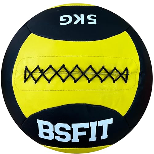 BSFIT Wall Ball 5 kg Pelota Ideal para Ejercicios de Functional Fitness, fortalecimiento y tonificación Muscular - Agarre Antideslizante Workout, Balon Medicinal