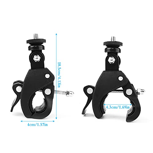 Bubuyun 3PCS Abrazadera Cámara Soporte Cámara Bicicleta Abrazadera 1/4 Soporte Cámara Bicicleta Manillar Soporte Monitor Camara Clamp Cámara para Deportes DV, Esquí, Ciclismo y Remo Flash