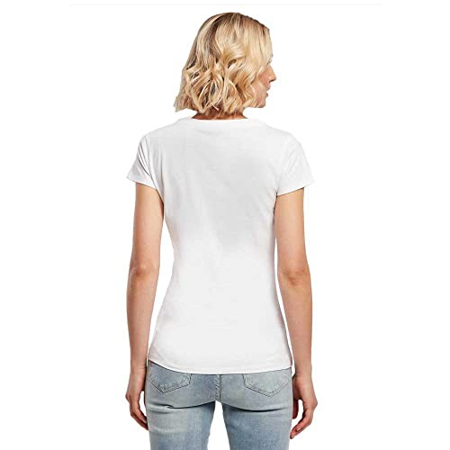 Build Your Brand Camiseta básica para Mujer, Blanco, M