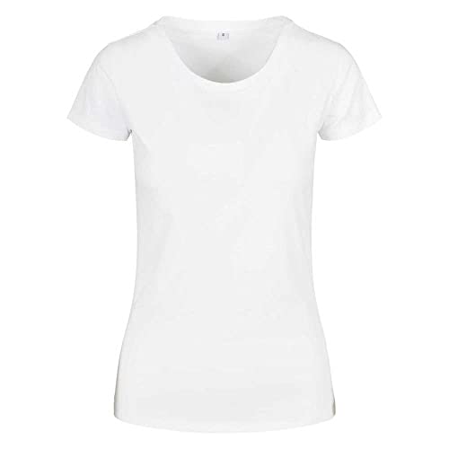 Build Your Brand Camiseta básica para Mujer, Blanco, M