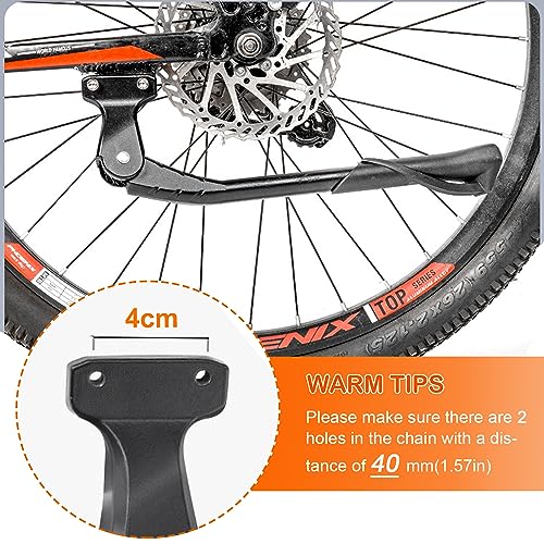 BukyTom Patas de Cabra Bicicleta 24-28 Pulgadas: - Altura Ajustable Montaña Bike Stand Carga Máxima 35kg de Peso, Negro Aluminio Caballete Bici para 24" 26" 27.5" BMX MTB E-Bike Ciclismo 700c