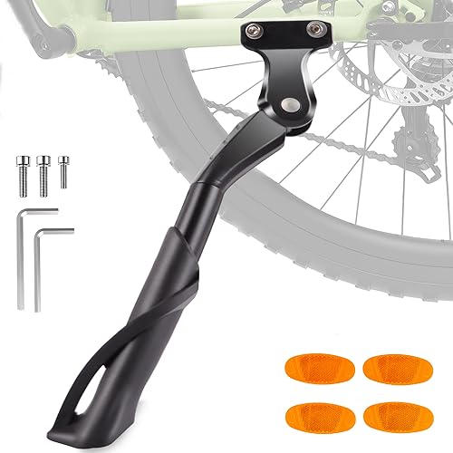 BukyTom Patas de Cabra Bicicleta 24-28 Pulgadas: - Altura Ajustable Montaña Bike Stand Carga Máxima 35kg de Peso, Negro Aluminio Caballete Bici para 24" 26" 27.5" BMX MTB E-Bike Ciclismo 700c