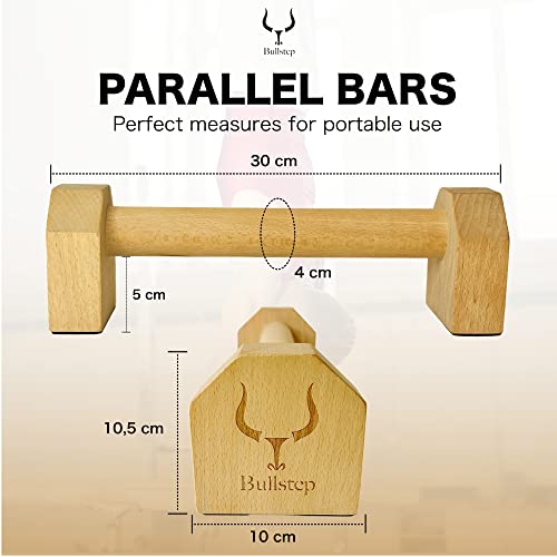 Bullstep Barras Paralelas Calistenia Madera Portables, Barra flexiones Baja Push Up, Agarres Paralelos Antideslizantes Para Gimnasia Fitness Yoga, Accesorios Crossfit