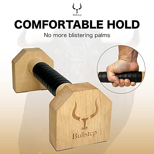 Bullstep Barras Paralelas Calistenia Madera Portables, Barra flexiones Baja Push Up, Agarres Paralelos Antideslizantes Para Gimnasia Fitness Yoga, Accesorios Crossfit