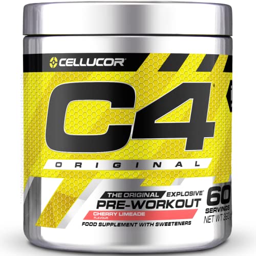 C4 Original - Suplemento en polvo para preentrenamiento - Lima y cereza | Bebida energética para antes de entrenar | 150 mg de cafeína + beta alanina + monohidrato de creatina | 60 raciones