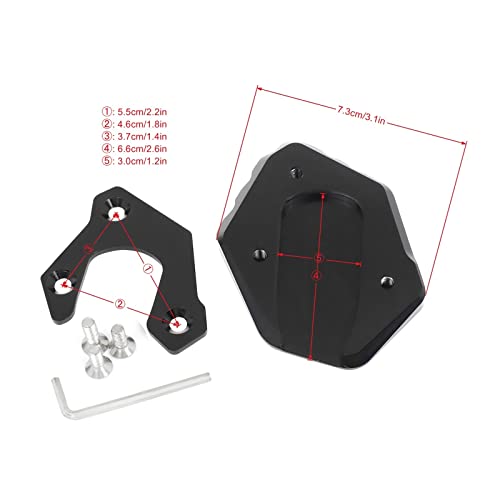 Caballete lateral para motocicleta Accesorios de motocicleta CNC Kickstand pie soporte lateral extensión ampliadora Pad placa de soporte para Ya-ma-ha FJR1300 FJR 1300 2001-2019 ( Color : Titanium )