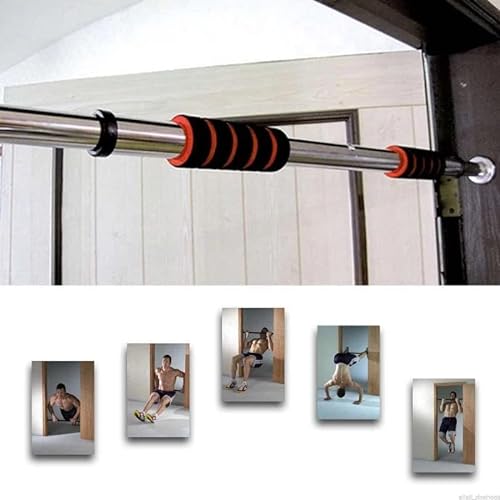 CABLEPELADO Barra dominadas ajustable | Fitness Barra para puerta | para entrenamiento de fuerza | Grosor del tubo: 1.5 mm | Ancho ajustable de 80 cm a 130 cm