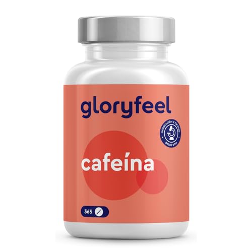 Cafeína Anhidra Pura - 365 Tabletas para 1 año - 200mg por tableta - Estimulante natural en altas dosis de rápido efecto - Estado de alerta y energía - Probado en laboratorio y 100% vegano