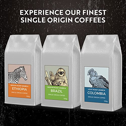 Caja de 6 Cafés Molidos Gourmet de origen único - COFFEES OF THE WORLD | 600g (6 x 100g) - Idea de Regalo para él y ella | Disfruta en la comodidad de tu hogar