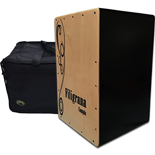 Cajon Flamenco Filigrana Compas (Tapa Natural con Funda)