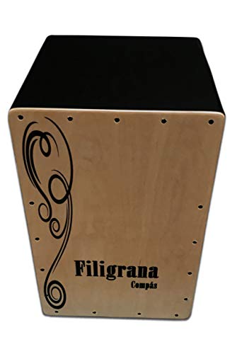 Cajon Flamenco Filigrana Compas (Tapa Natural con Funda)