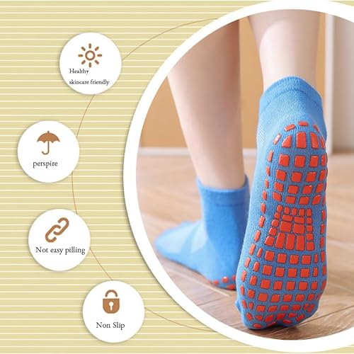 Calcetines de yoga con agarre para mujeres y hombres, 4 pares de calcetines de pilates antideslizantes para barra, danza, ballet, entrenamiento con soporte para el arco, 36-42 Große