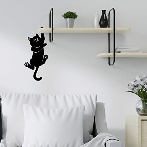 Calcomanía de salto de gato adhesivo de pared para coche, decoración de dormitorio, cocina, animal, ventana de cristal, pegatina para el hogar, calcomanía divertida, guardería, gatito, gatito, etc.