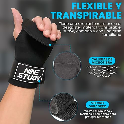 Calleras para crossfit para gimnasio sin agujeros y cross training - Guantes unisex para hombre y mujer de microfibra con almohadilla para agarre y protector de mano