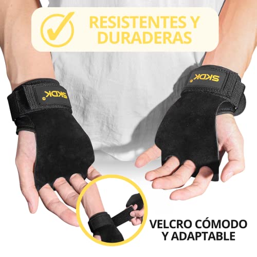 Calleras Unisex para CrossFit, Gimnasio, Cross Training. Material Antideslizante, Previene Ampollas y Desgarros. Agarre de Muñeca con Agujeros Para Mayor Protección, Resistencia y Control.