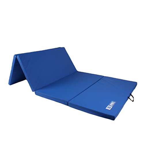 Calma Dragon 85622, Colchoneta Gimnasia, Espuma PU, Impermeable, Alfombra de Protección en 4 Paneles Plegables, Resistente, Antideslizante, Compacta, Ligera, para Yoga, Pilates (Azul, 196x100x5cm)