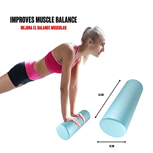 Calma Dragon Foam Roller EPP, 89898, Rodillo de masajes, Roller para Yoga, Fitness, Pilates, Cilindro para Masajes Musculares, Longitud 45 cm diámetro 15 cm, Rodillo miofascial (azul)