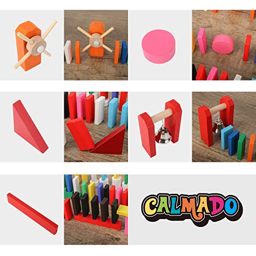 Calmado – 450 Piezas de dominó/Juego de fichas de dominó de Madera “Domino Grand Edition” + Bolsa + Libro de Instrucciones + Accesorios