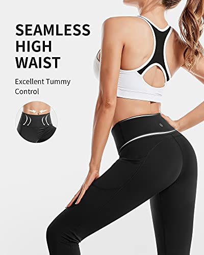 CAMBIVO Leggins Deportivos Mujer Push Up, Mallas Deporte Cintura Alta, Mayas Deportivas con Bolsillos, Pantalones Deporte para Running, Yoga, Fitness, Estiramiento, Pilates