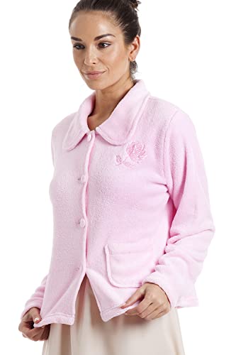 CAMILLE Chaquetas De Cama De Lujo De Botones Suaves para Mujeres 50-52 Pink