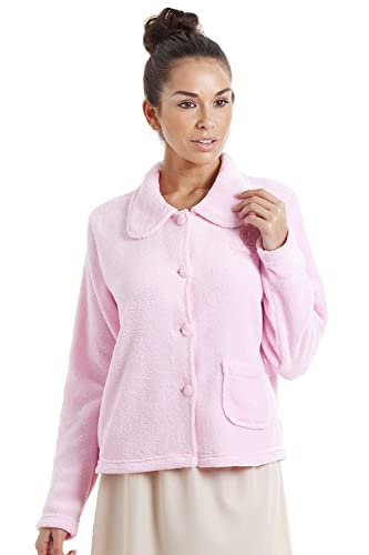 CAMILLE Chaquetas De Cama De Lujo De Botones Suaves para Mujeres 50-52 Pink