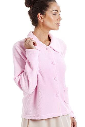 CAMILLE Chaquetas De Cama De Lujo De Botones Suaves para Mujeres 50-52 Pink