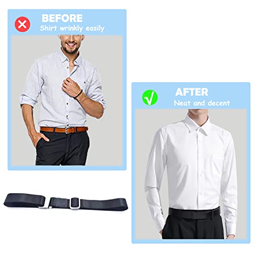 Camisa se mantiene para hombre, estante ajustable para camisa y clip para camisa, correas elásticas cómodas y convenientes de bloqueo para camisa, Negro