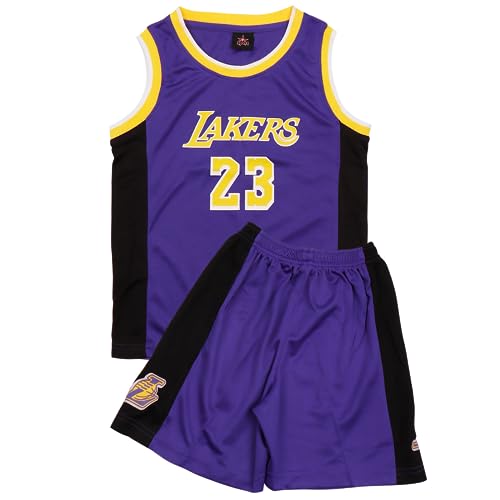 Camiseta Baloncesto Niño - Conjunto Baloncesto Niño,Trajes de Baloncesto Niño Sin Mangas,Camiseta y Pantalones Cortos de Baloncesto para Niños,Equipación Baloncesto Niño 12-14 años,Morado,XXL/170