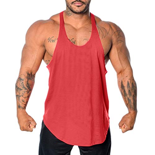 Camiseta de Tirantes Deporte Hombre, Camisetas Tops sin Mangas Basica Fitness Gym Camiseta Deportiva t-Shirt