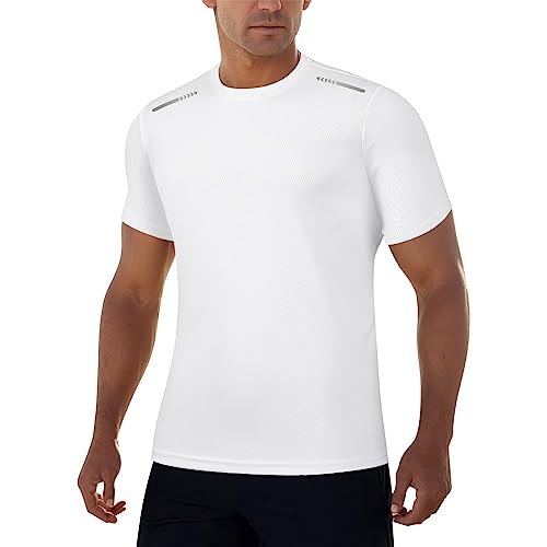 Camiseta Hombre Manga Corta, Camisetas Gimnasio Camiseta Tirantes Entrenamiento Camiseta Padel Secado Camiseta Manga Corta Algodon Camisetas Deporte Camiseta Running Blancas