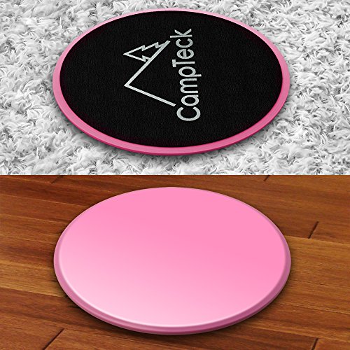 CampTeck U6575 Discos Deslizantes Doble Cara Disco Abdominales para Abs Entrenamiento, Hogar, Yoga - para Uso en Alfombra y Pisos Duros - 2pz - Rosa